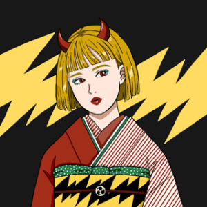 Pop Kimono Art #009 雷様 Ms. Thunder