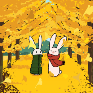 Rabbits and cold autumn day