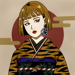 Pop Kimono Art #010 寅 【干支】the tiger