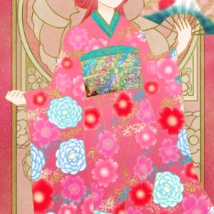 Japanese kimono girl  #34 “sakura” KAKEJIKU  – japanese kimono girl collection