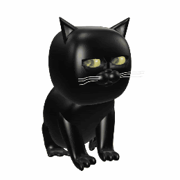 All-Seeing Black Cat（八方睨み 黒猫） – MetaJunkObject_Front