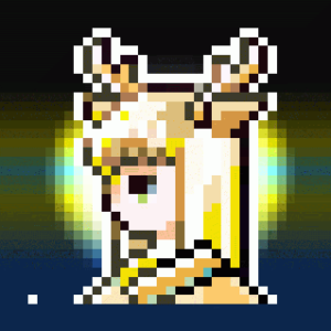 #027 White deer_Good fortune – Pixel Amulet Girls