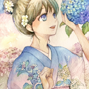 Kimono girl#07 HYDRANGEA – Kimono Girls Collection