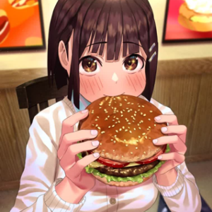 #2″JK-chan” eating a hamburger
