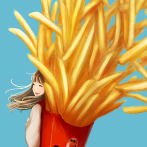 French fries girl